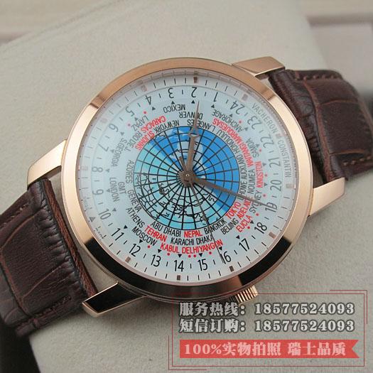 江诗丹顿Vacheron Constantin男表传承系列 86060/000R-9640 18K玫瑰金真皮表带自动机械男士手表