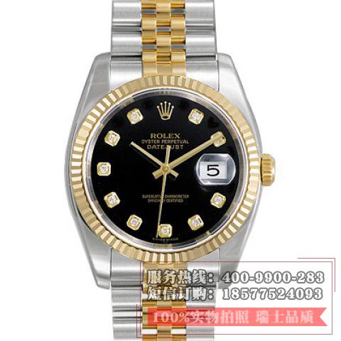 劳力士ROLEX 蚝式恒动系列 18K包间金 116233-G-63203黑面 全自动机械男腕表