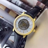 名表 百达翡丽Patek Philippe男表自动机械 18K金白面男表 缕空瑞士机芯 2015巴塞尔钟表展新秀男士腕表