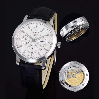 【高端】江诗丹顿Vacheron Constantin 男士自动机械透底手表 背透 9100机芯