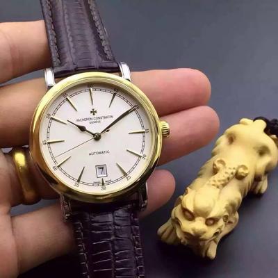 江诗丹顿Vacheron Constantin 传承系列简约款 18K玫瑰金 自动机械透底手表  男士手表