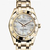 【爆款】劳力士(ROLEX)珍珠淑女型81298-72848 NG 18K金镶钻 女士自动机械表手表  香港组装 