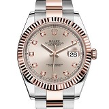 Rolex 劳力士 Datejust 日志型系列126331-0007钢牙圈粉面钻标男表 18K包玫瑰金 香港组装 