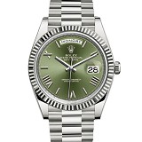 Rolex 劳力士 Datejust 星期日历型40系列228239-0033白金牙圈绿面罗马字男表 香港组装 