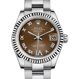 劳力士(ROLEX)女装日志型178274棕盘 罗马刻度 女士自动机械表手表