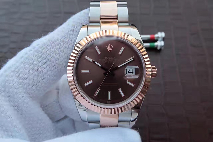 Rolex 劳力士 Datejust 日志型系列126331-0002钢牙圈巧克力面男表 18K包玫瑰金