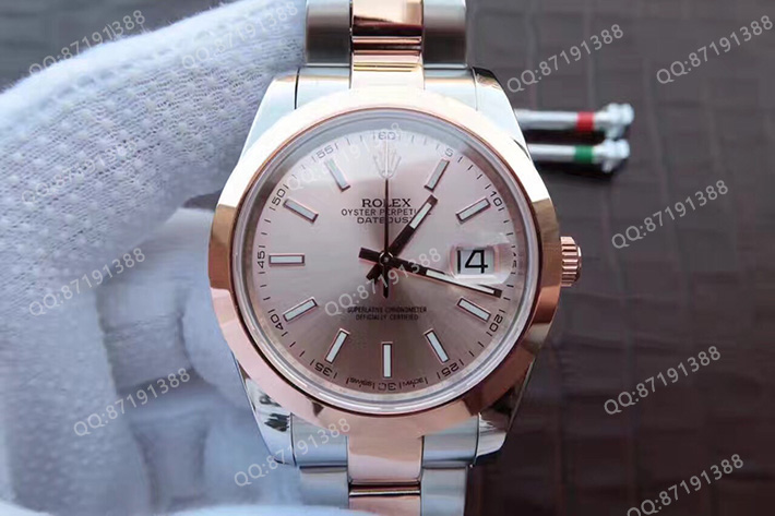 Rolex 劳力士 Datejust 日志型系列126301-0009钢金面钻标男表 18K包玫瑰金