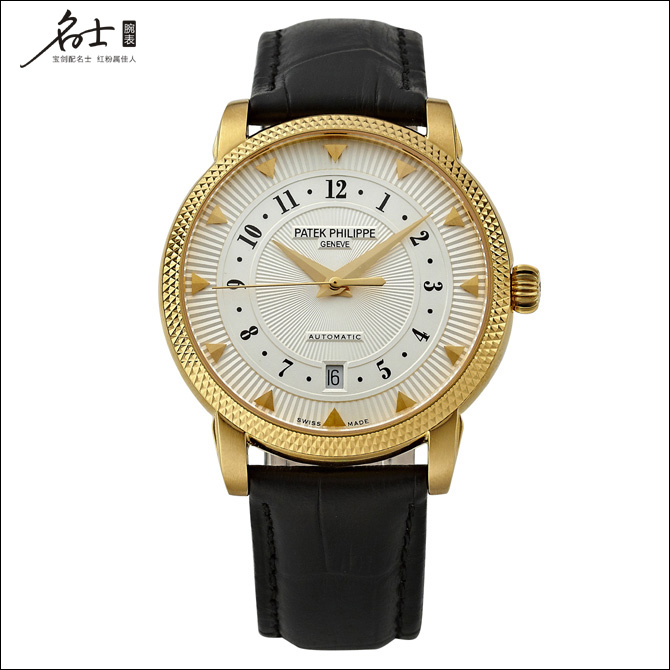 手表百达翡丽图片价格 一比一高精仿百达翡丽 Patek Philippe Calatrava 古典系列 机械男表 复杂纹理 K金白底